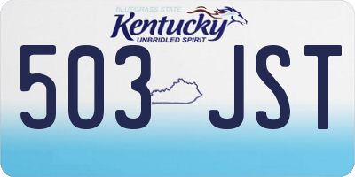 KY license plate 503JST