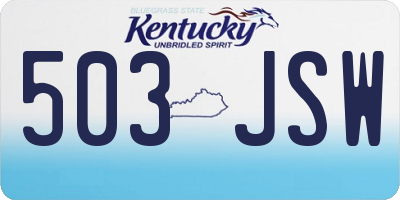 KY license plate 503JSW