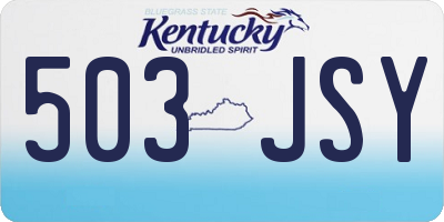KY license plate 503JSY