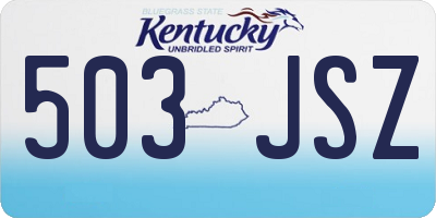 KY license plate 503JSZ