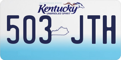KY license plate 503JTH