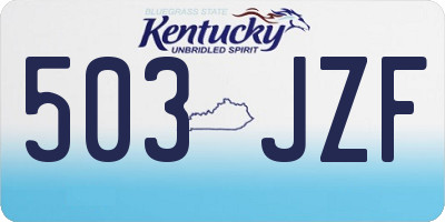 KY license plate 503JZF