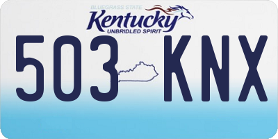 KY license plate 503KNX