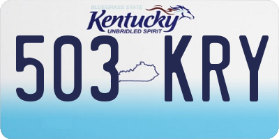 KY license plate 503KRY