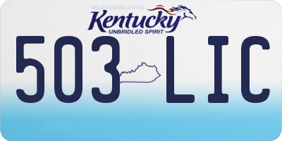 KY license plate 503LIC