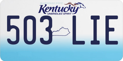 KY license plate 503LIE