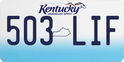 KY license plate 503LIF