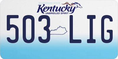 KY license plate 503LIG