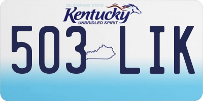 KY license plate 503LIK