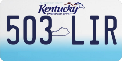 KY license plate 503LIR