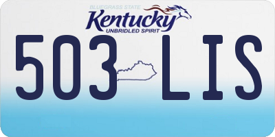 KY license plate 503LIS