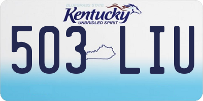 KY license plate 503LIU