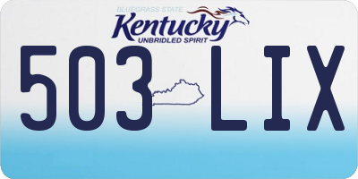 KY license plate 503LIX