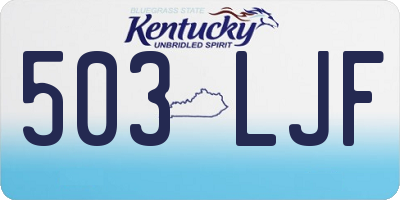KY license plate 503LJF