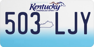 KY license plate 503LJY