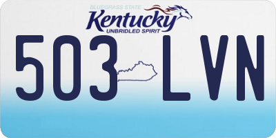 KY license plate 503LVN