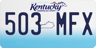 KY license plate 503MFX