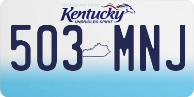 KY license plate 503MNJ
