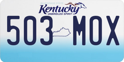 KY license plate 503MOX