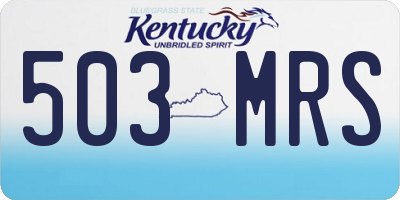 KY license plate 503MRS