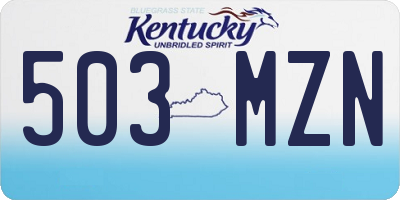 KY license plate 503MZN