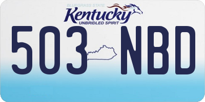 KY license plate 503NBD