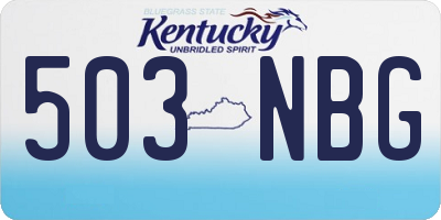 KY license plate 503NBG