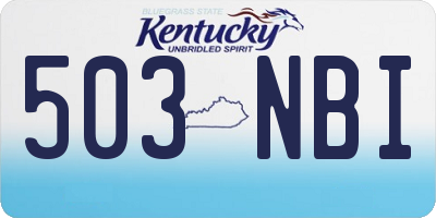 KY license plate 503NBI