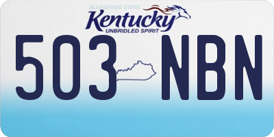 KY license plate 503NBN