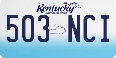 KY license plate 503NCI