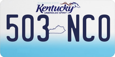 KY license plate 503NCO