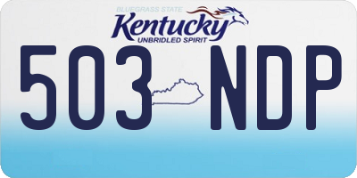 KY license plate 503NDP