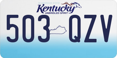 KY license plate 503QZV