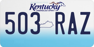 KY license plate 503RAZ