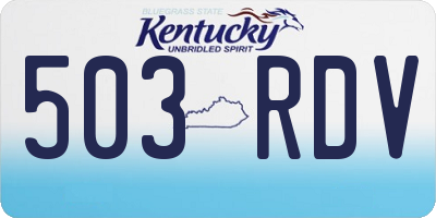 KY license plate 503RDV