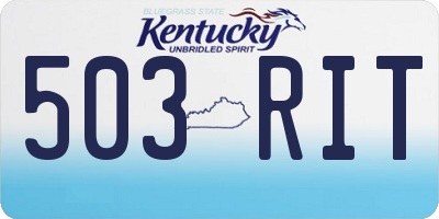 KY license plate 503RIT