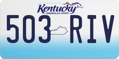 KY license plate 503RIV
