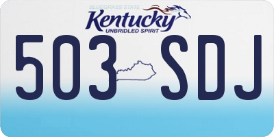 KY license plate 503SDJ