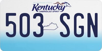KY license plate 503SGN