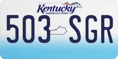 KY license plate 503SGR