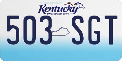 KY license plate 503SGT