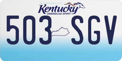 KY license plate 503SGV