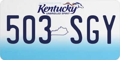 KY license plate 503SGY