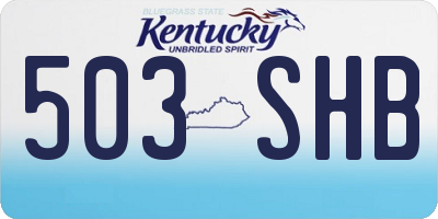 KY license plate 503SHB