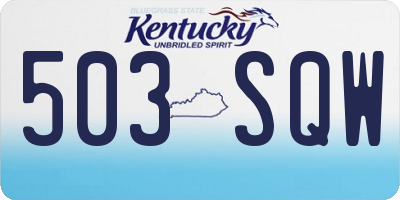 KY license plate 503SQW
