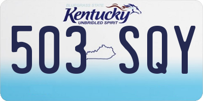 KY license plate 503SQY