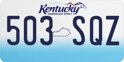KY license plate 503SQZ