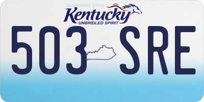 KY license plate 503SRE