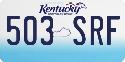 KY license plate 503SRF