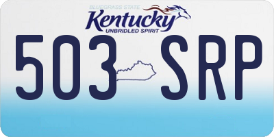 KY license plate 503SRP